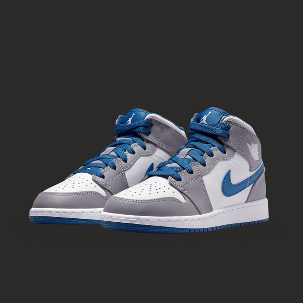 Air Jordan 1 Mid GS 'Cement True Blue'