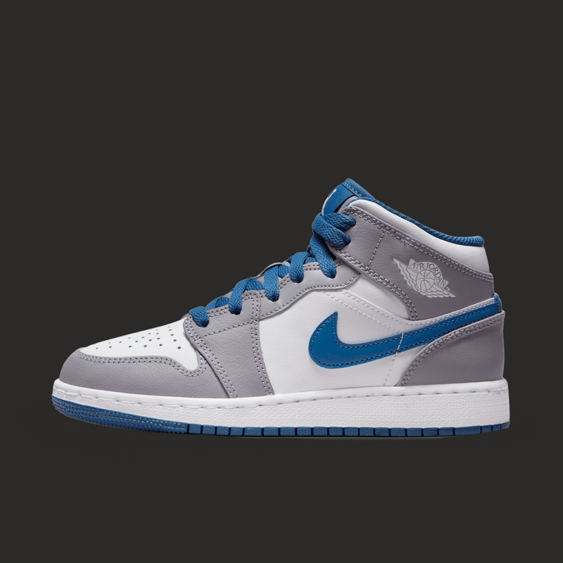 Air Jordan 1 Mid GS 'Cement True Blue'