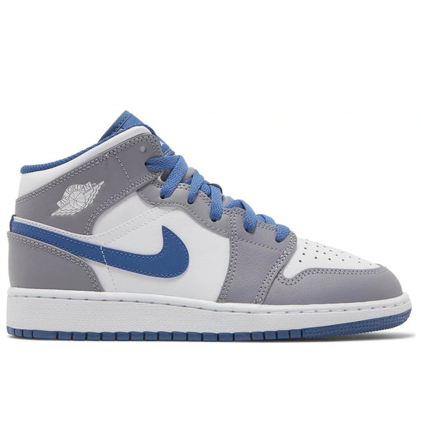 Air Jordan 1 Mid 'True Blue Cement' - GS